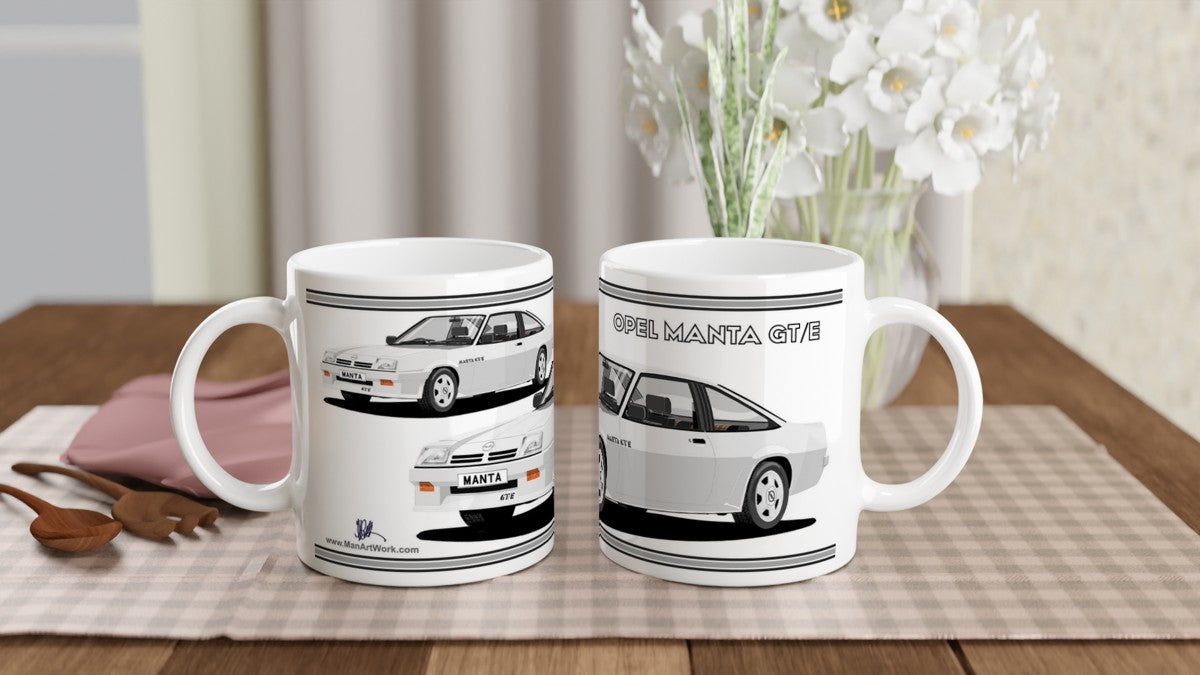 Opel Manta B2 Facelift Coupe GTE in Silver Art Mug