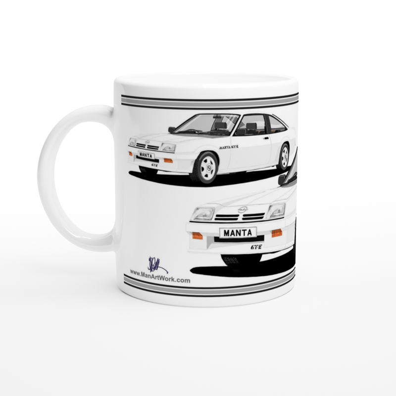 Opel Manta B2 Facelift Coupe GTE in White Art Mug