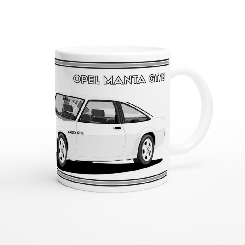 Opel Manta B2 Facelift Coupe GTE in White Art Mug