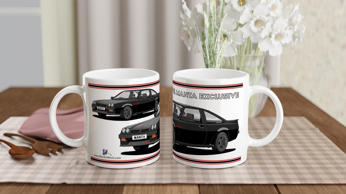 Opel Manta B2 Facelift Esclusive Coupe GTE in Black Art Mug