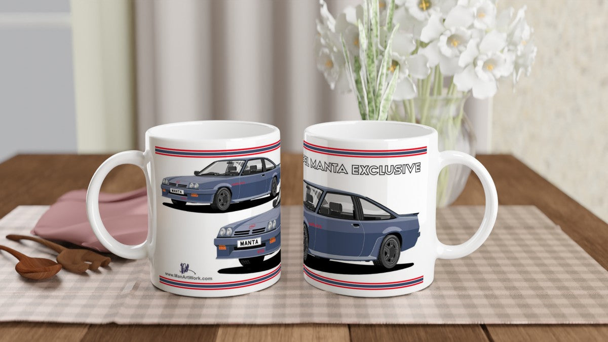Opel Manta B2 Facelift Esclusive Coupe GTE in Blue Art Mug