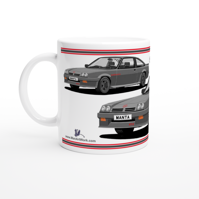 Opel Manta B2 Facelift Esclusive Coupe GTE in Grey Art Mug