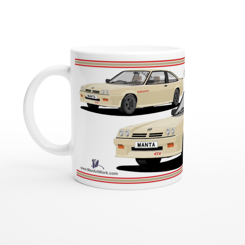 Opel Manta B2 Facelift Esclusive Coupe GTE in Light-Gold Art Mug