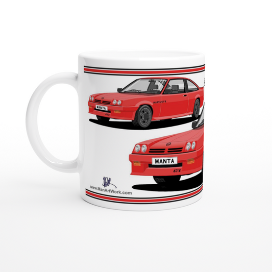 Opel Manta B2 Facelift Esclusive Coupe GTE in Red Art Mug