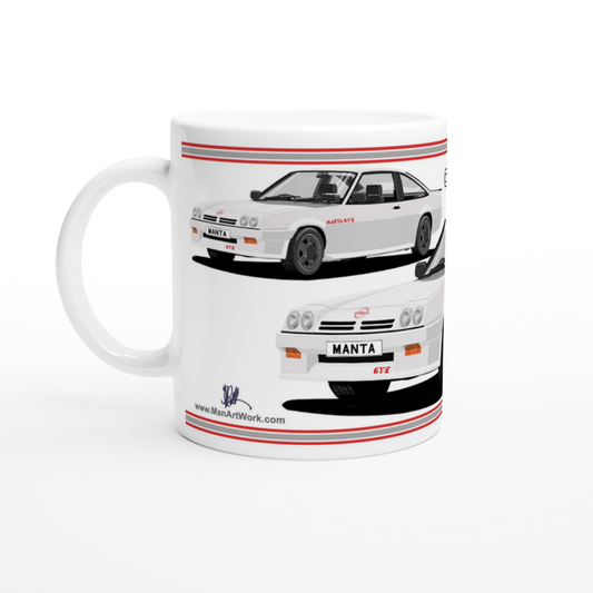 Opel Manta B2 Facelift Esclusive Coupe GTE in Silver Art Mug