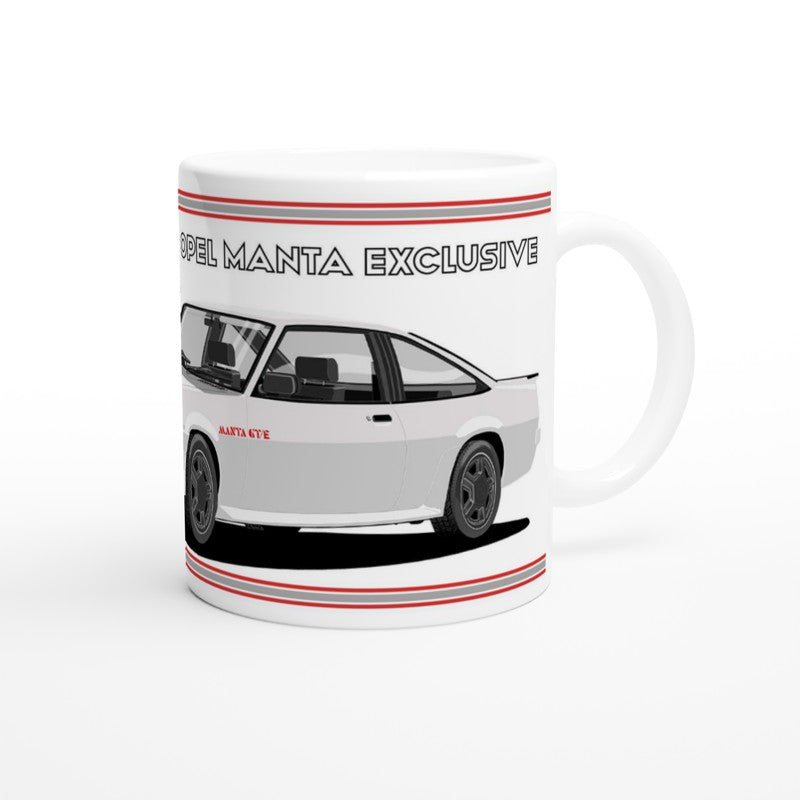 Opel Manta B2 Facelift Esclusive Coupe GTE in Silver Art Mug