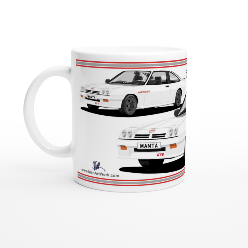Opel Manta B2 Facelift Esclusive Coupe GTE in White Art Mug