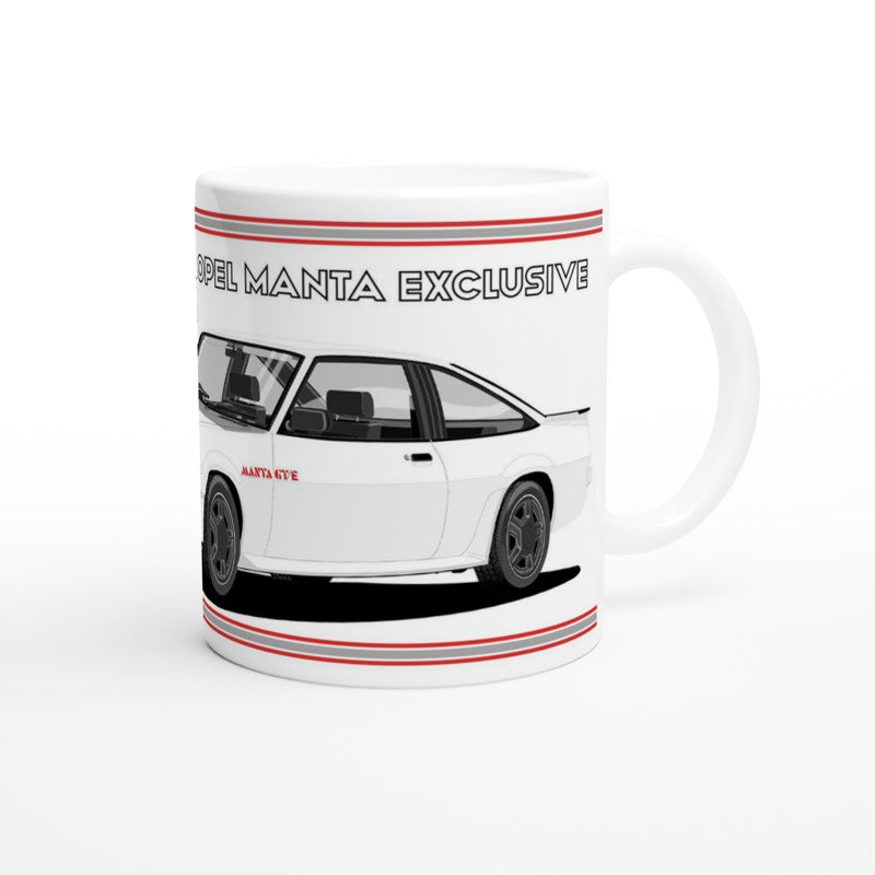 Opel Manta B2 Facelift Esclusive Coupe GTE in White Art Mug