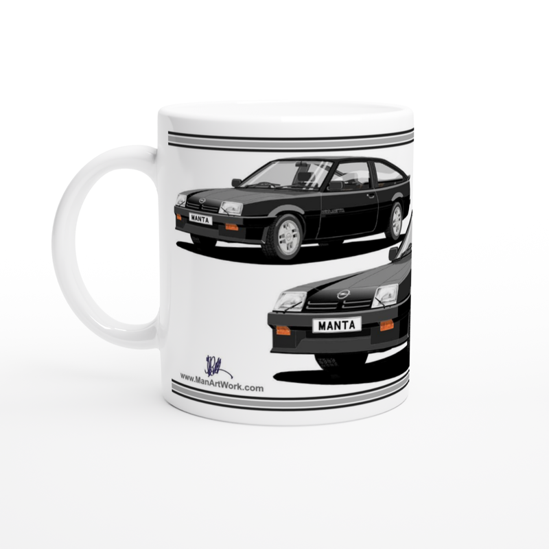 Opel Manta B2 Sportshatch Berlinetta Art Mug in Black