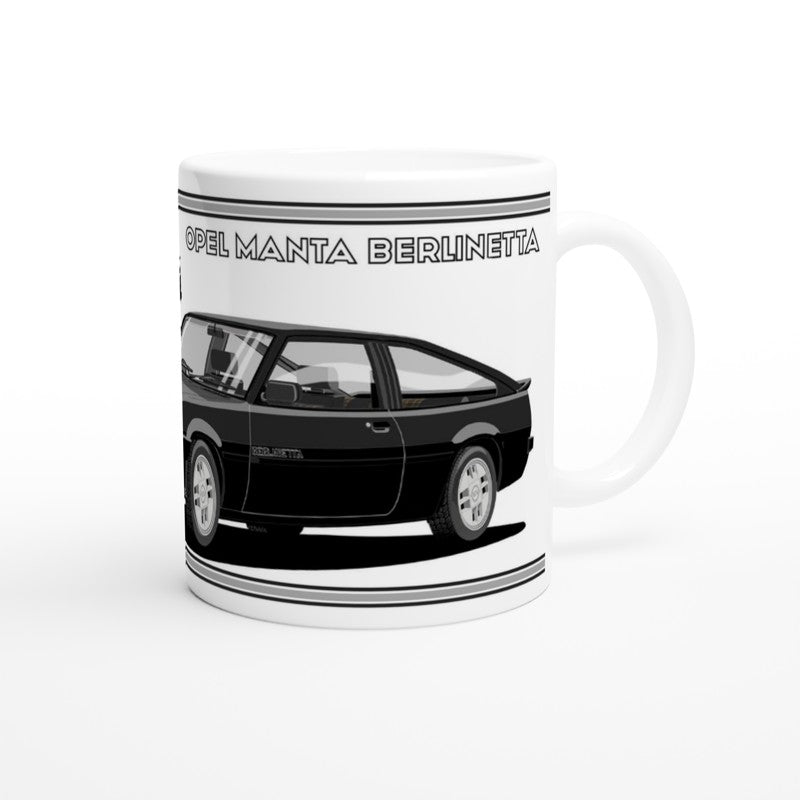 Opel Manta B2 Sportshatch Berlinetta Art Mug in Black
