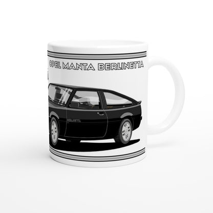 Opel Manta B2 Sportshatch Berlinetta Art Mug in Black