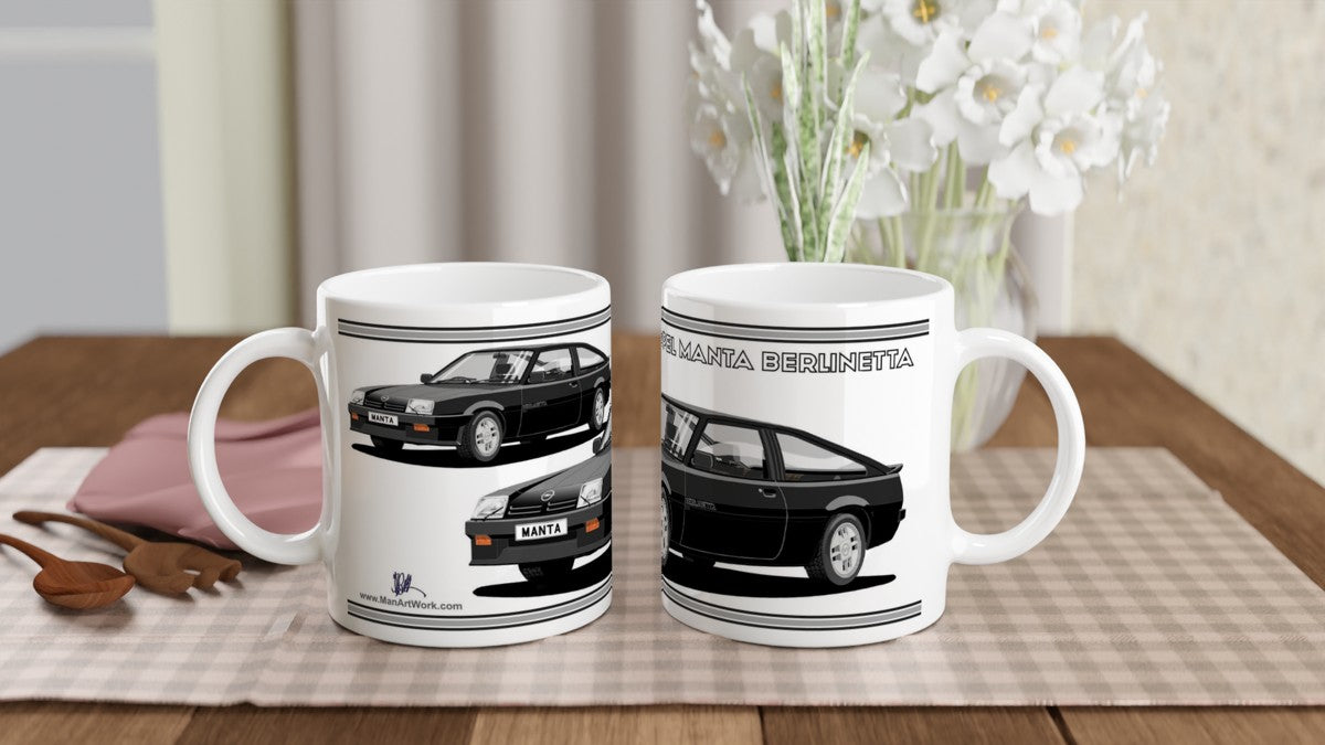 Opel Manta B2 Sportshatch Berlinetta Art Mug in Black
