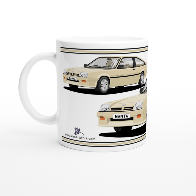 Opel Manta B2 Sportshatch Berlinetta Art Mug in Gold