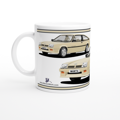 Opel Manta B2 Sportshatch Berlinetta Art Mug in Gold