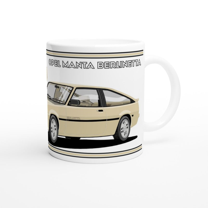 Opel Manta B2 Sportshatch Berlinetta Art Mug in Gold