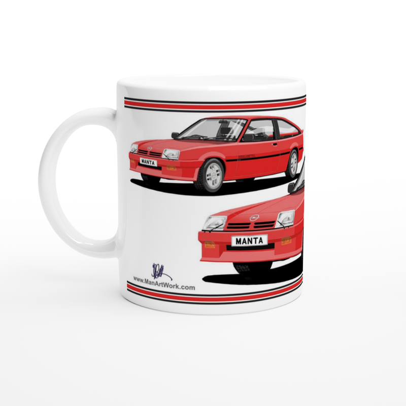 Opel Manta B2 Sportshatch Berlinetta Art Mug in Red