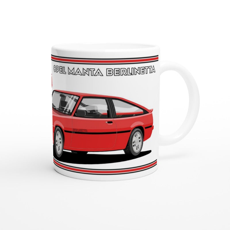 Opel Manta B2 Sportshatch Berlinetta Art Mug in Red