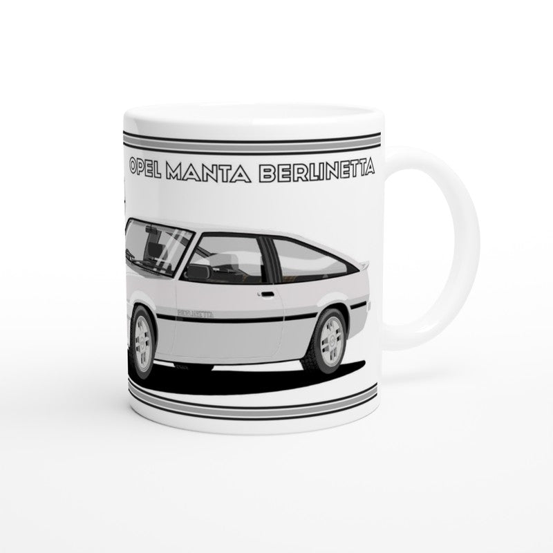 Opel Manta B2 Sportshatch Berlinetta Art Mug in Silver