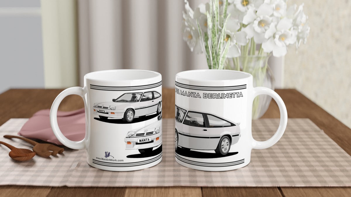 Opel Manta B2 Sportshatch Berlinetta Art Mug in Silver