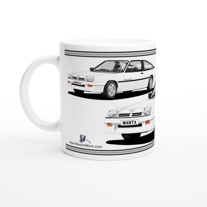 Opel Manta B2 Sportshatch Berlinetta Art Mug in White