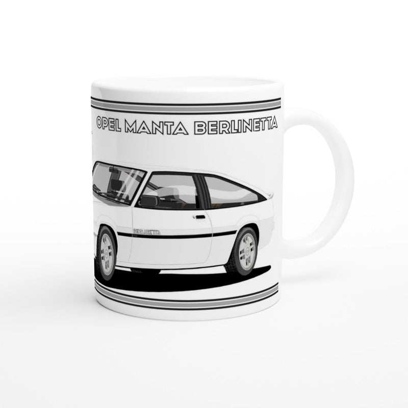 Opel Manta B2 Sportshatch Berlinetta Art Mug in White