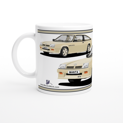 Opel Manta B2 Facelift Sportshatch GTE in Light-Gold Art Mug