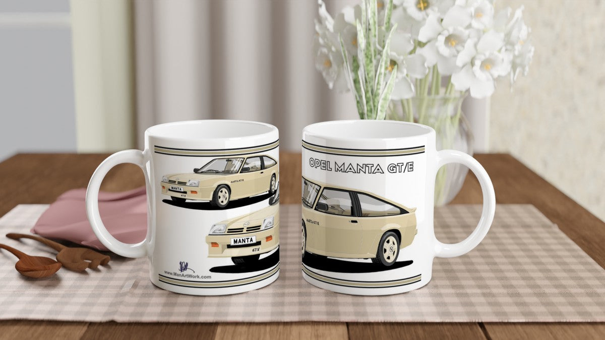 Opel Manta B2 Facelift Sportshatch GTE in Light-Gold Art Mug