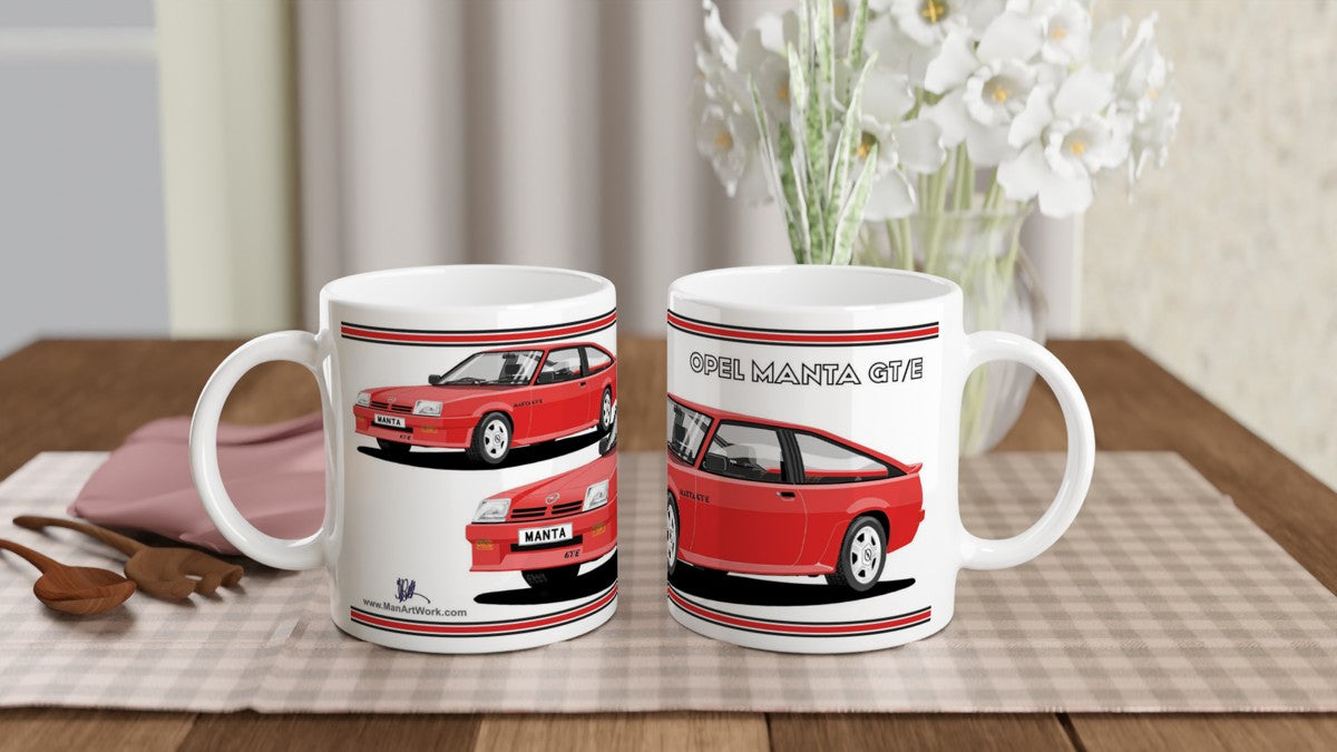 Opel Manta B2 Facelift Sportshatch GTE in Red Art Mug
