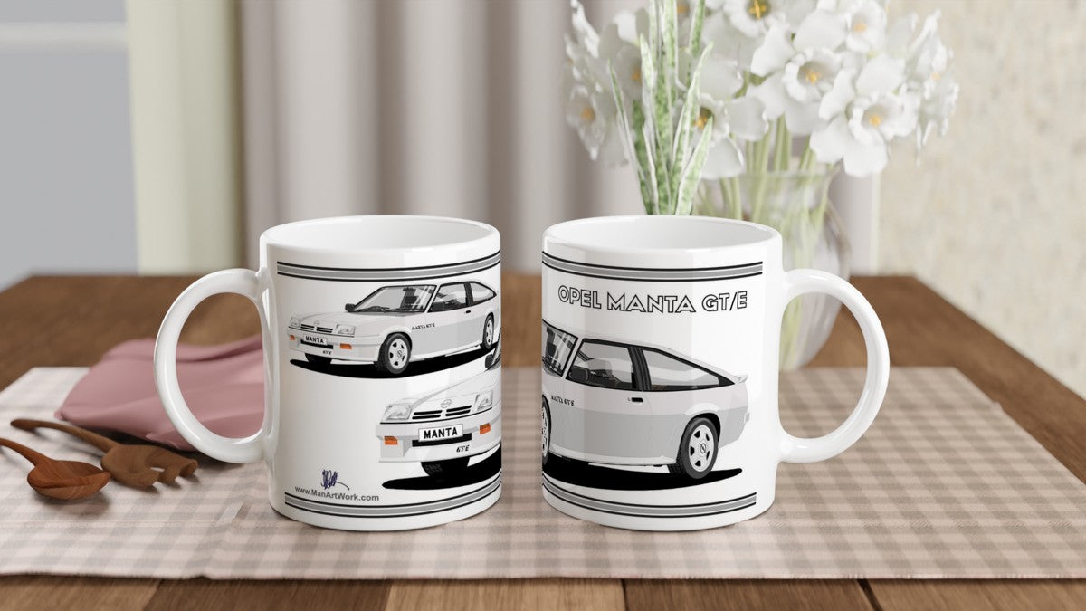 Opel Manta B2 Facelift Sportshatch GTE in Silver Art Mug
