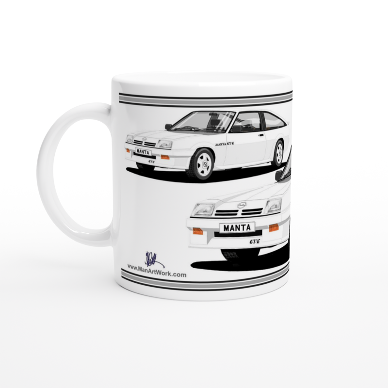 Opel Manta B2 Facelift Sportshatch GTE in White Art Mug