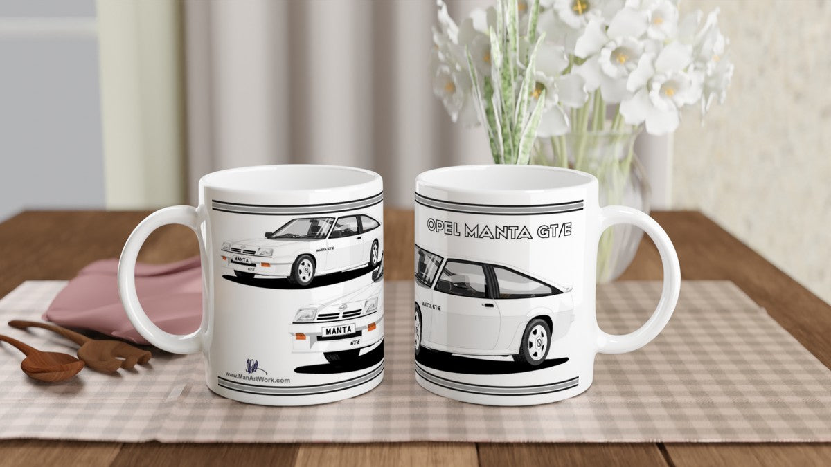 Opel Manta B2 Facelift Sportshatch GTE in White Art Mug