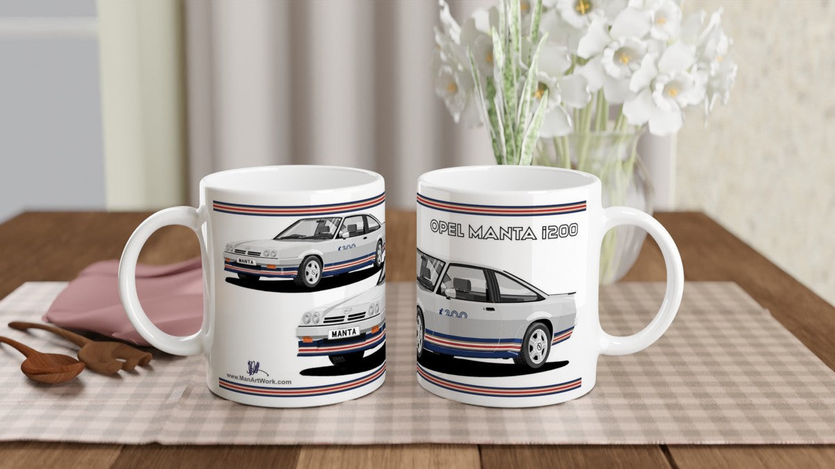 Opel Manta B2 Facelift  Coupe i200 in Silver Art Mug