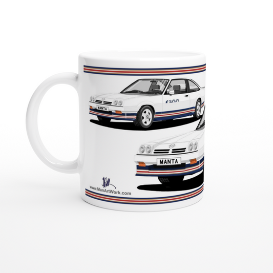 Opel Manta B2 Facelift  Coupe i200 in White Art Mug