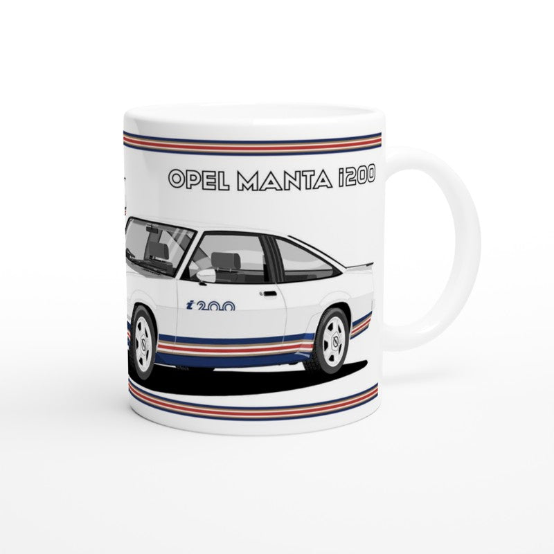 Opel Manta B2 Facelift  Coupe i200 in White Art Mug
