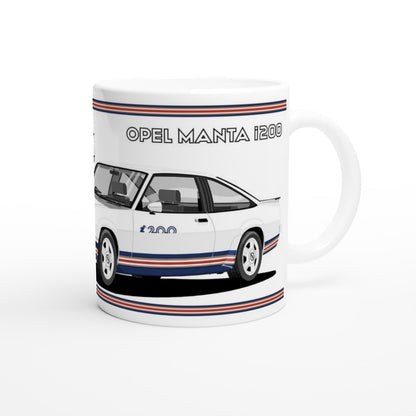 Opel Manta B2 Facelift  Coupe i200 in White Art Mug