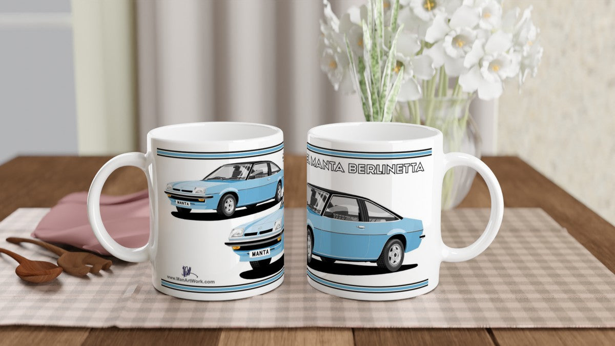 Opel Manta B Coupe Berlinetta in Blue Art Mug