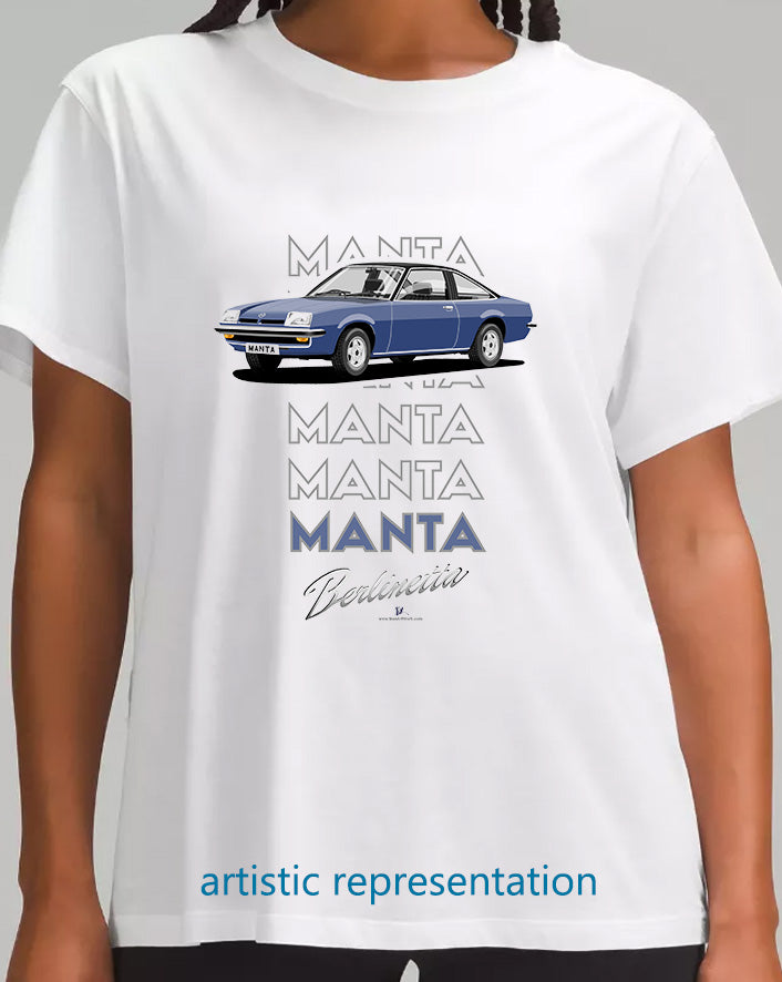 Opel Manta B Coupe Berlinetta in Dark Blue Art T Shirt