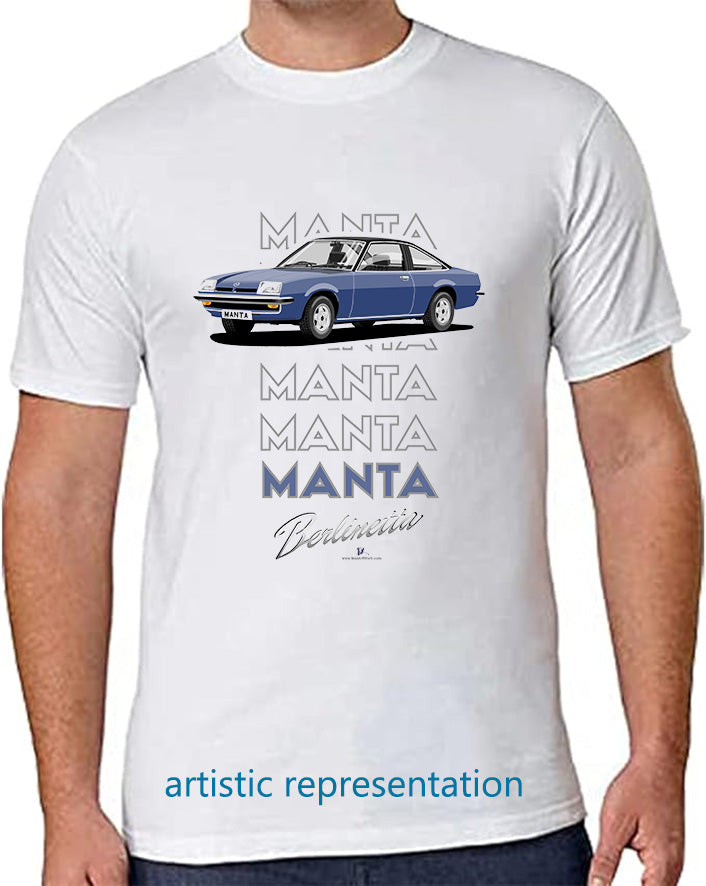 Opel Manta B Coupe Berlinetta in Dark Blue Art T Shirt