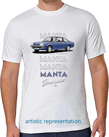 Opel Manta B Coupe Berlinetta in Dark Blue Art T Shirt