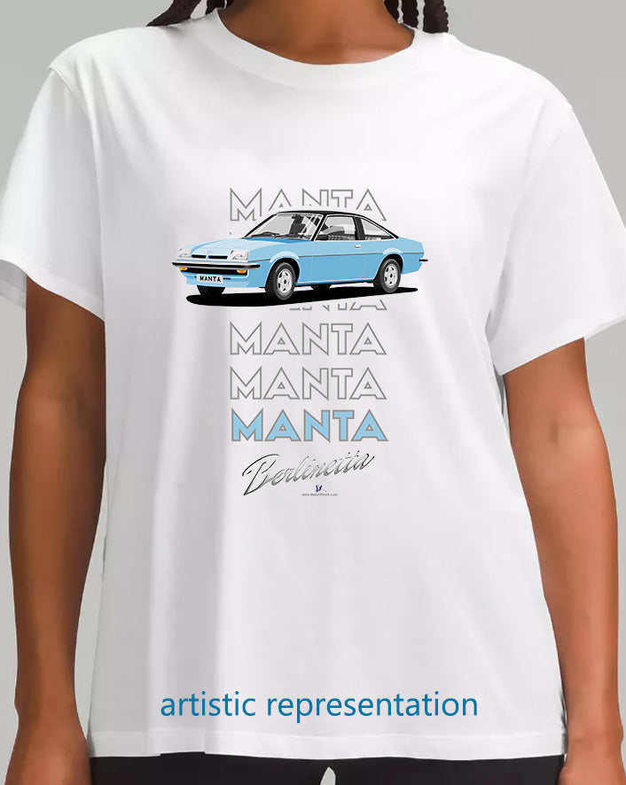 Opel Manta B Coupe Berlinetta in Blue Art T Shirt