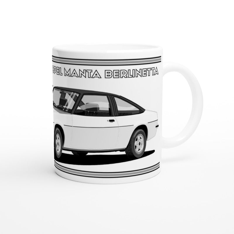 Opel Manta B Coupe Berlinetta in White Art Mug
