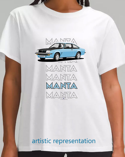 Opel Manta B Coupe GT/E in Blue Art T Shirt