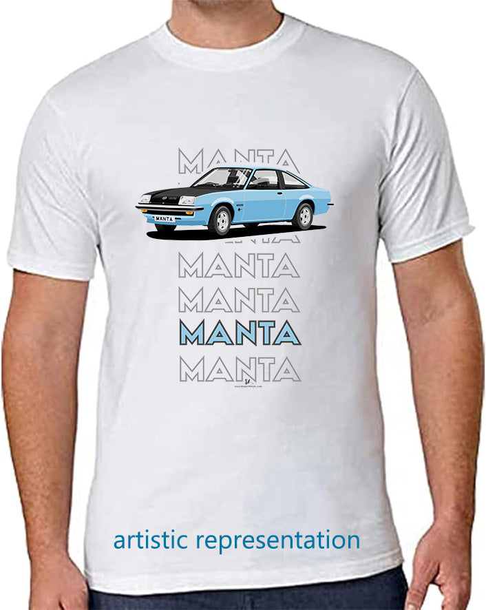 Opel Manta B Coupe GT/E in Blue Art T Shirt