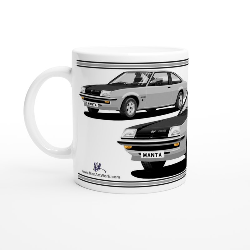 Opel Manta B Coupe GTE in Silver Art Mug