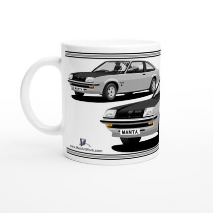 Opel Manta B Coupe GTE in Silver Art Mug