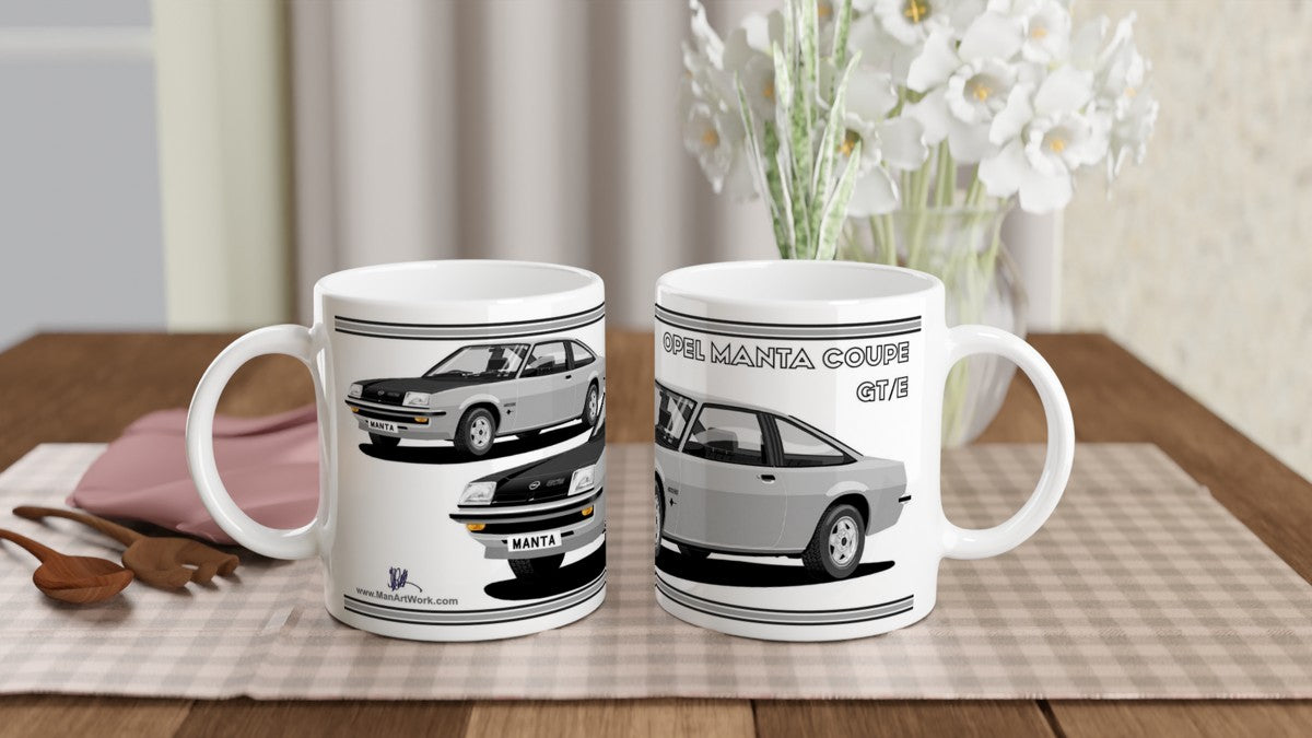 Opel Manta B Coupe GTE in Silver Art Mug
