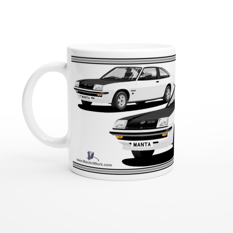 Opel Manta B Coupe GTE in White Art Mug