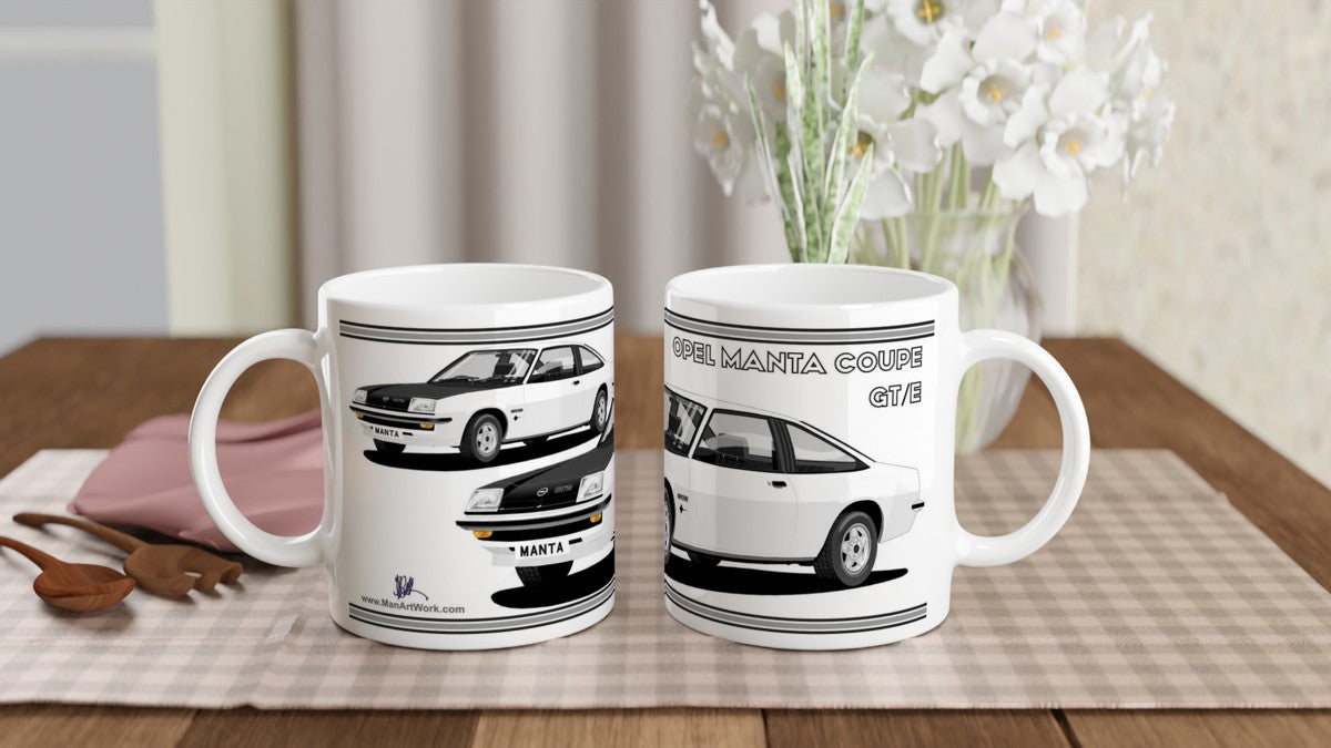 Opel Manta B Coupe GTE in White Art Mug