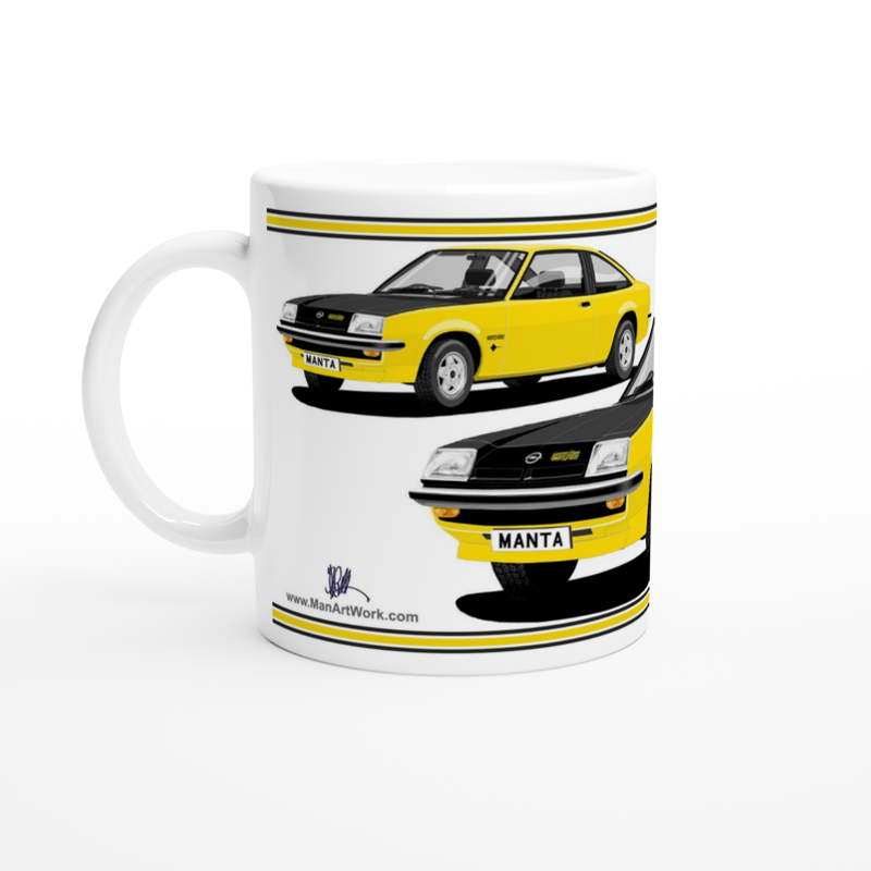Opel Manta B Coupe GTE in Yellow Art Mug