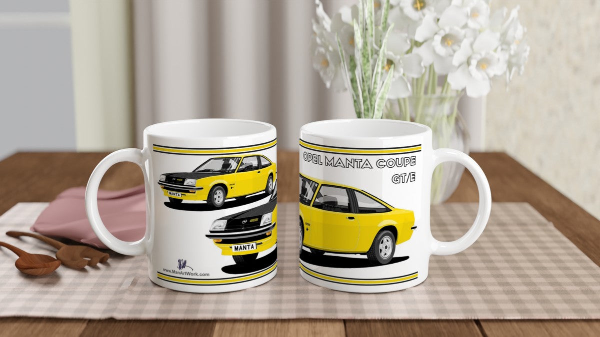 Opel Manta B Coupe GTE in Yellow Art Mug